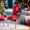 thumbnail image 4 of Christmas Dining Chair Covers, Xmas Stretch Chair Protector Slipcovers,anta Claus,Christmas Socks, Candy Cane,Elk,Snowflake Poinsettia Spandex Parsons Chair Cover Set of 4 (Christmas-17), 4 of 6