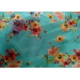 thumbnail image 4 of oneOone Cotton Silk Turquoise Blue Fabric Flower Watercolor Sewing Fabric By The Yard Printed Diy Clothing Sewing Supplies 42 Inch Wide, 4 of 4