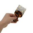 thumbnail image 3 of Unique Bargains 1 Pc Round Handle Marble Hair Insert Comb Brown Acetate Sheet, 3 of 5