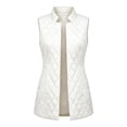 thumbnail image 6 of Yutgune Women's Long Quilted Vest Lapel Collar Sleeveless Jacket Casual Fall Outerwear, 6 of 6