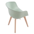 thumbnail image 5 of Set of 4 Wood and Mint Green Polypropylene Dining Chairs Modern Design Style Dining Room, 5 of 8