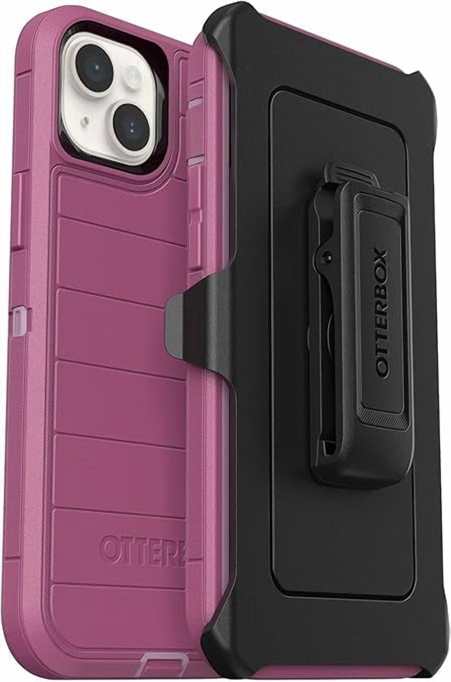 OtterBox Defender Pro Series Case and Holster for iPhone 15 Plus - Morning Sky (Pink)