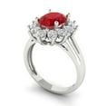thumbnail image 2 of 2.72 ct Oval Cut Simulated Ruby Halo Engagement Ring for Women in 18K White Gold, 2 of 5