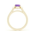 thumbnail image 2 of ANGARA Natural Classic Cushion Amethyst Ring with Diamond Halo in 14K Yellow Gold for Women (Size-6mm) | February Birthstone, Birthday, Anniversary, Jewelry Gift for Women | Natural Amethyst Ring, 2 of 8