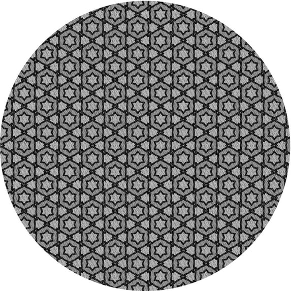 Ahgly Company Indoor Square Patterned Dark Gray Area Rugs, 3' Square