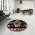 thumbnail image 4 of Ahgly Company Machine Washable Indoor Square Traditional Brown Area Rugs, 5' Square, 4 of 7