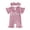 Pink, variant on Nwiuh Girl Summer Outfit Romper Little Sister Fun Letters Embroidery Ruffle Collar Jumpsuit Waffle Clothes (Beige, Newborn)