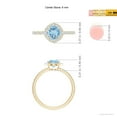 thumbnail image 4 of ANGARA Natural Vintage Style Claw-Set Round Aquamarine Halo Ring in 14K Yellow Gold for Women (Size-6mm) | March Birthstone, Birthday, Anniversary, Jewelry Gift for Women | Natural Aquamarine Ring, 4 of 9