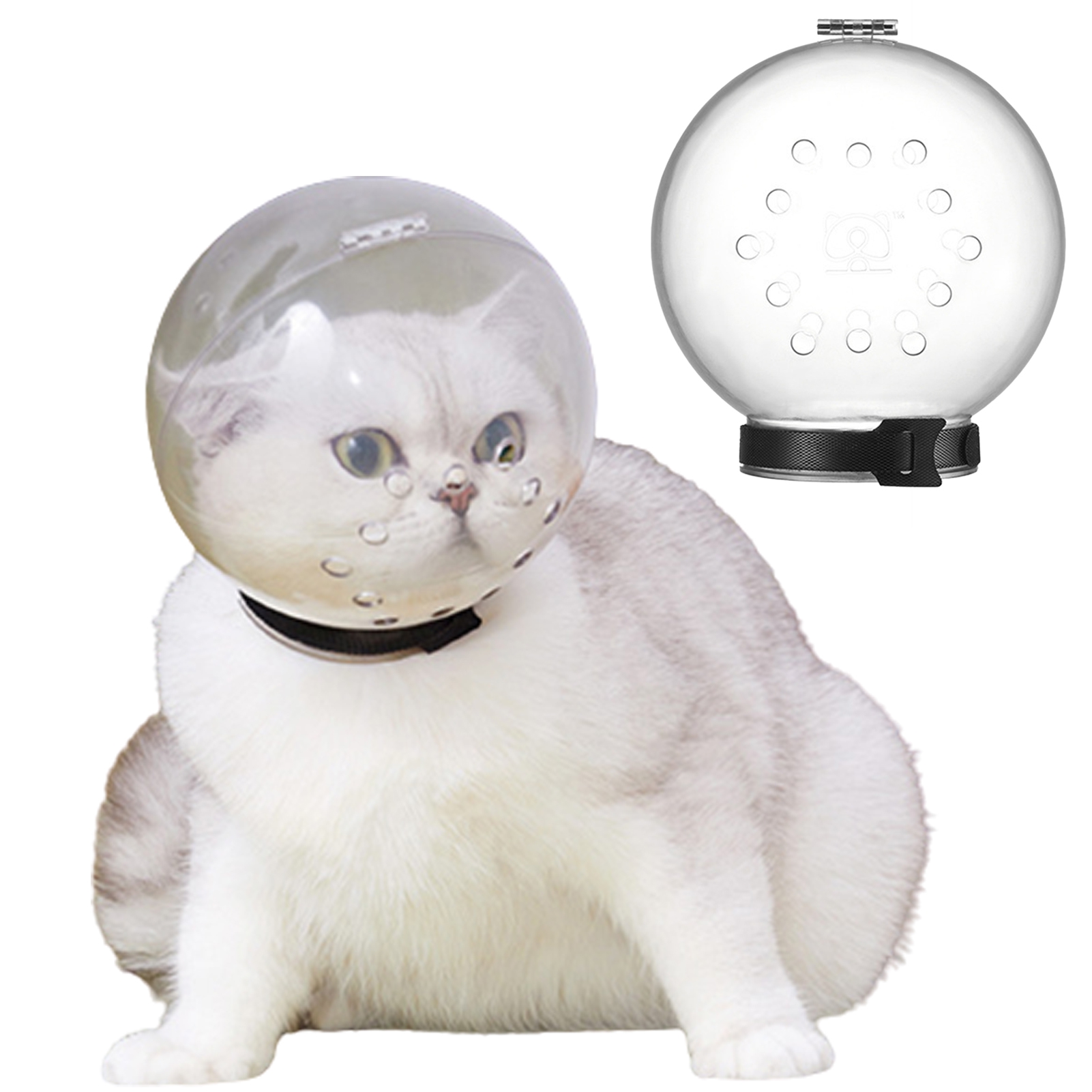 Bobasndm Adjustable Cat Hood with Breathable Antibite Muzzles to