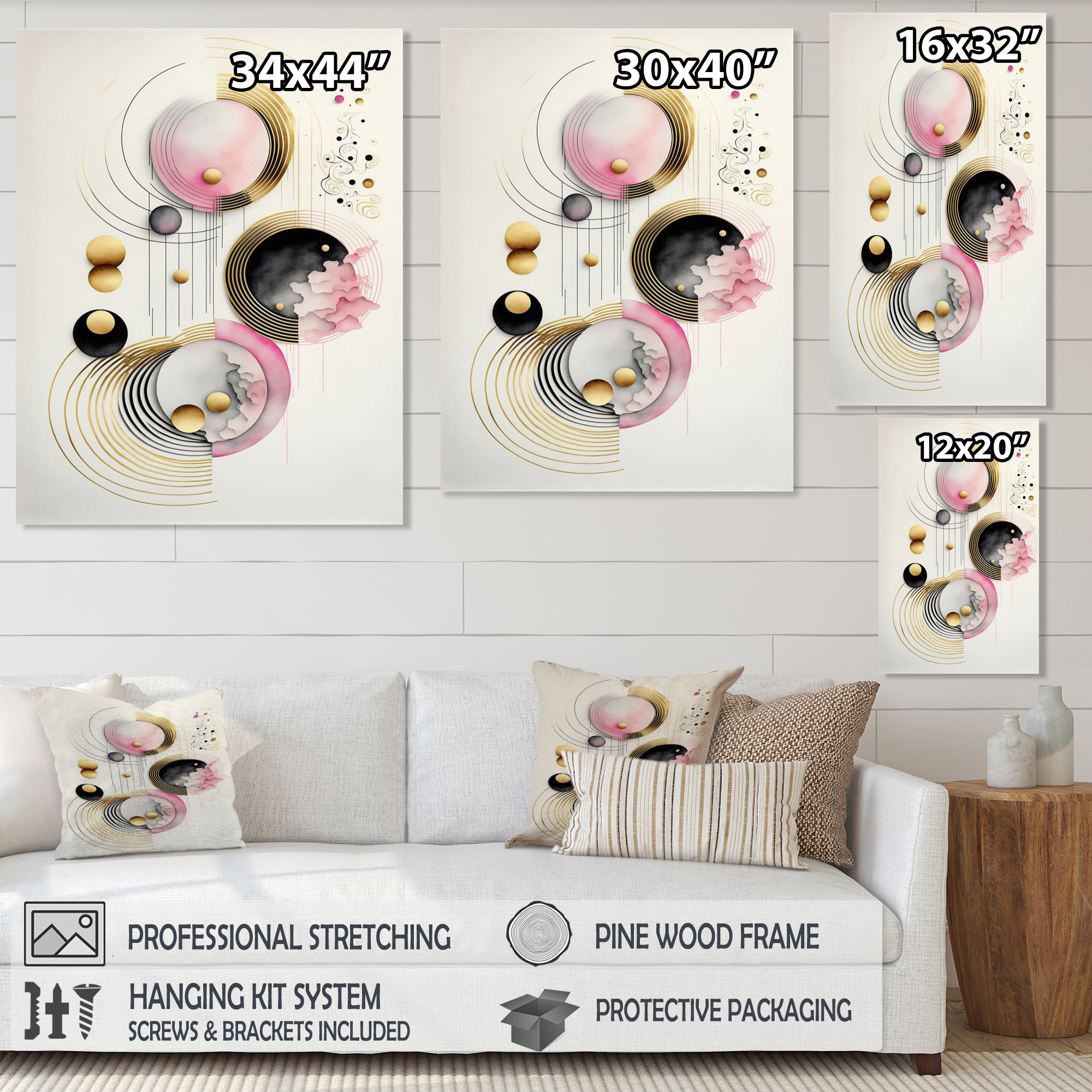 Designart Colorful Circular Abstract IV Canvas Wall Art