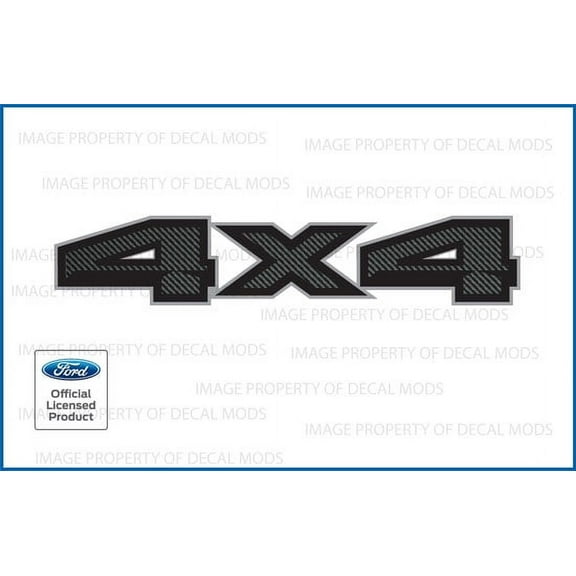 Decal Mods 4X4 Decals Bedside Truck Stickers for Ford F150 Carbon Fiber Black Pattern (2015-2020) - FCFB (set of 2)