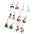 thumbnail image 2 of 6 pares de aretes de dibujos animados navideños con forma de gota, joyería creativa para mujeres y niñas (nieve, Papá Noel, muleta de arco, árbol de Navidad, muñeco de nieve, reno brillar  Electrónica, 2 of 2