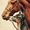 Horse and Dog Portrait, variant on Qisvanset Abstract Textured Canvas Wall Art 15.75x11.81 Inches