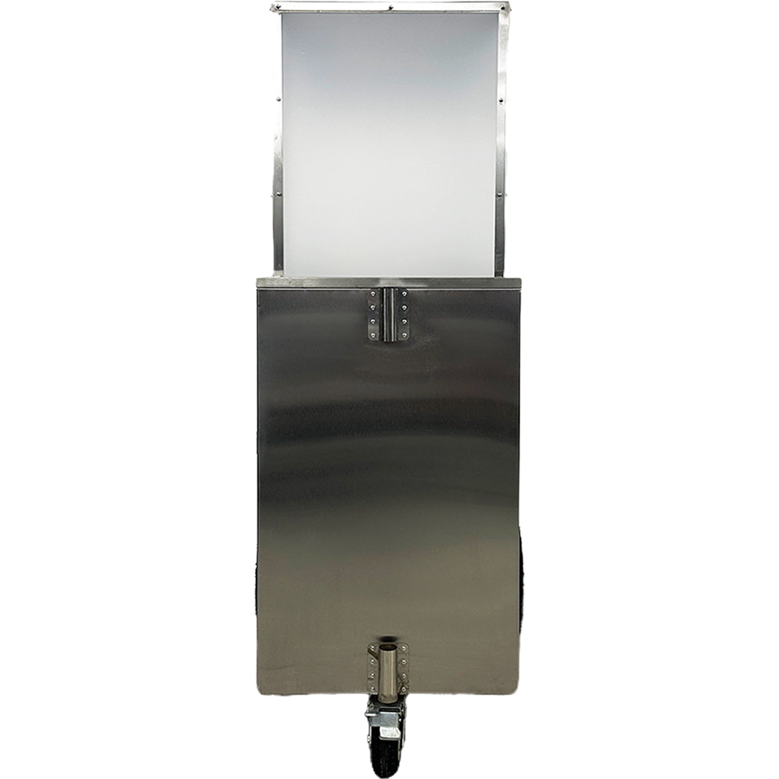 44" Commercial Street Vendor Fruit Cart Carro De Fruta Concession Stand with Ice Bin Storage Stainless Steel Display