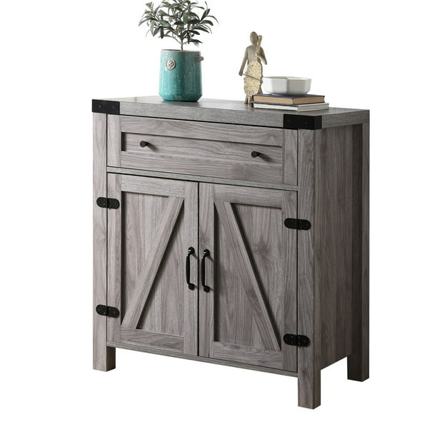 Accent storage Angular Farmhouse Barn Door With Drawer