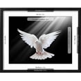 thumbnail image 5 of Art.com A Free Flying White Dove Isolated On A Black Background Art Print by Irochka, Black Frame Wall Art, 21" x 17", 5 of 5