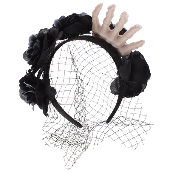 Halloween Horror Skeleton Hand Fake Rose Diseño de diadema Cosplay Banda