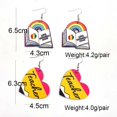 thumbnail image 2 of Pendientes de madera para profesores y estudiantes, diseño de leopardo, lápiz, caja de crayones, tijeras, regalo para profesores, 2 of 6