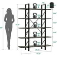 thumbnail image 4 of Dextrus Industrial 5 Shelf Bookcase, Modern Free Standing Bookshelf Storage Organizer with Metal Frame, Book Shelves for Living Room Bedroom Balcony Home Office, Gray Wash, 4 of 11