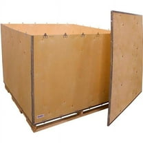National Corrugate B2352206 Global Industrial 6-Panel Shipping Crate with Lid & Pallet - 60 x 60 x 48 in.