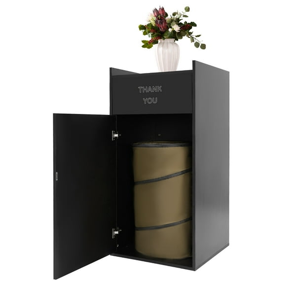 Large Capacity Wood Waste Bin, 30 Gallons, Moisture-Resistant, Stable Structure, Heightened Baffle, Smooth Edges, Suitable for Commercial and Public Spaces