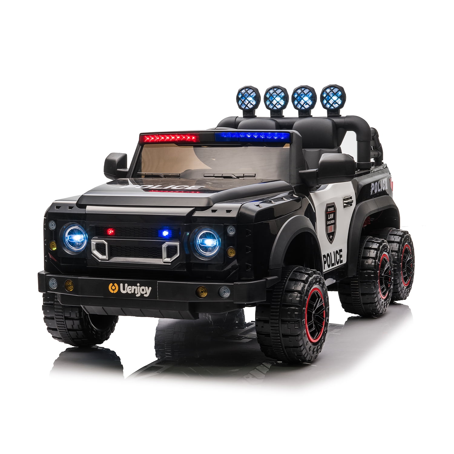 CIPACHO 24V Kids Ride On Police Car Toy with 2.4G Remote Control, Electric Car for Kids with Music and Light, Trunk, Black CIPACHO 24V Kids Ride On Police Car Toy with 2.4G Remote Control, Electric Car for Kids with Music and Light, Trunk, Black