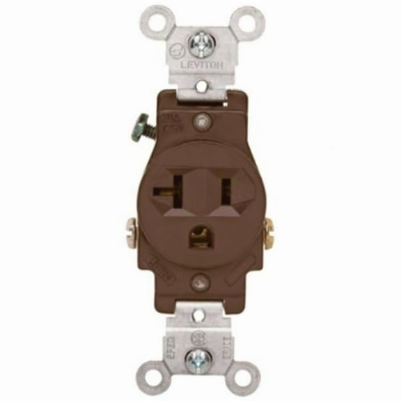 Leviton 5801 Single Receptacle Commercial Grade 5-20R 20A 125V Side Wired - Brown