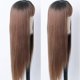 thumbnail image 3 of Peluca larga y ligera de fibra natural, pelo liso, peluca Remy marrón, 3 of 8
