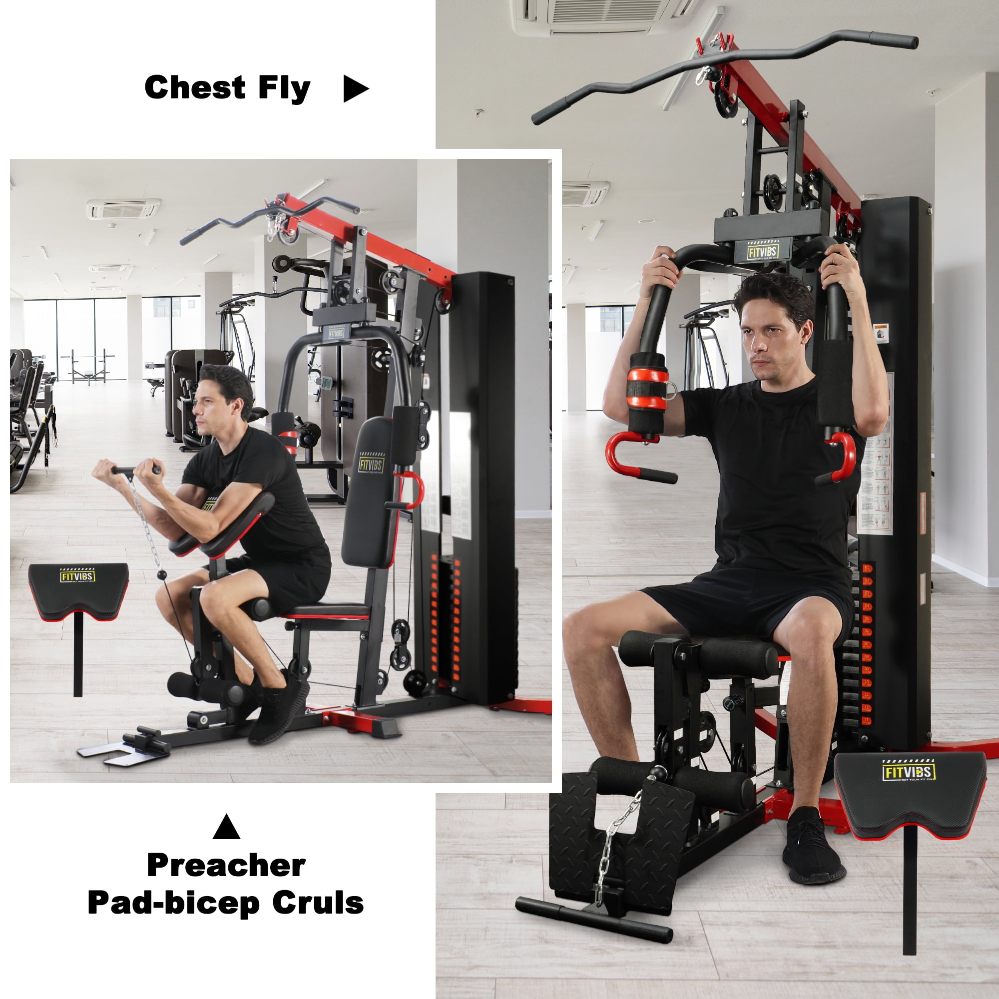 FlexWave LX770 Multifunctional Full Home Gym System Workout Station with 160 Lbs Weight Stack, One Station with Leg Training Pedal, Comes with Installation Instruction Video, Ships in 5 Boxes