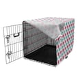 thumbnail image 3 of Valentine's Day Dog Crate Cover, Hearts Arranged into Diagonal Squares, Easy to Use Pet Kennel Cover Small Dogs Puppies Kittens, 7 Sizes, Seafoam Dark Coral, by Ambesonne, 3 of 6