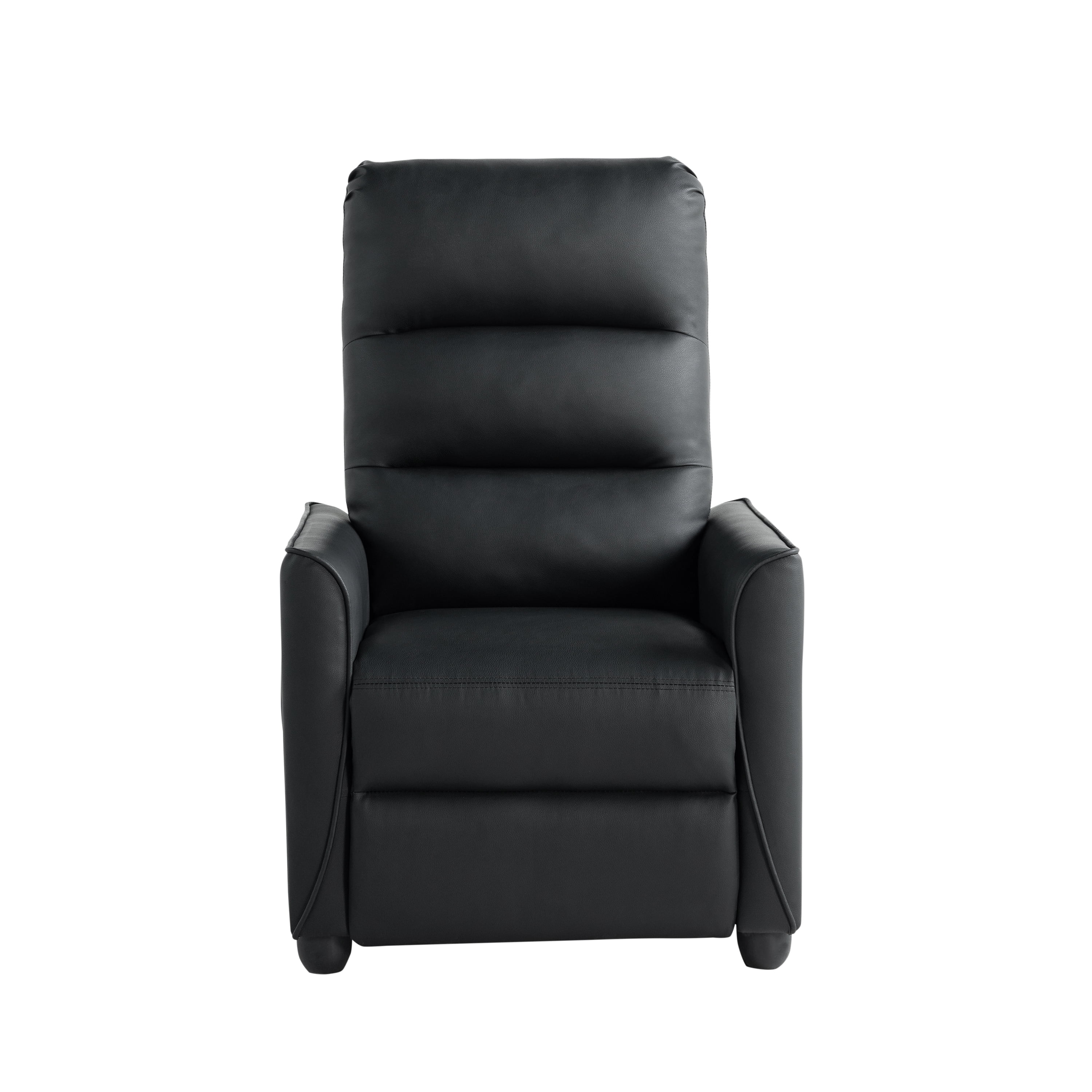 Relax A Lounger Morgan Modern Pushback Recliner, Black Faux Leather