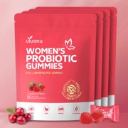 Women Probiotic Gummies, 3 In 1 Feminine Probiotics Cranberry, 5 Billion CFUs | Fiber | Feminine Balance Gummies for Healthy Odour, Digestive and Gut Health+Vitamin C for Immune Support - 60 Gummies