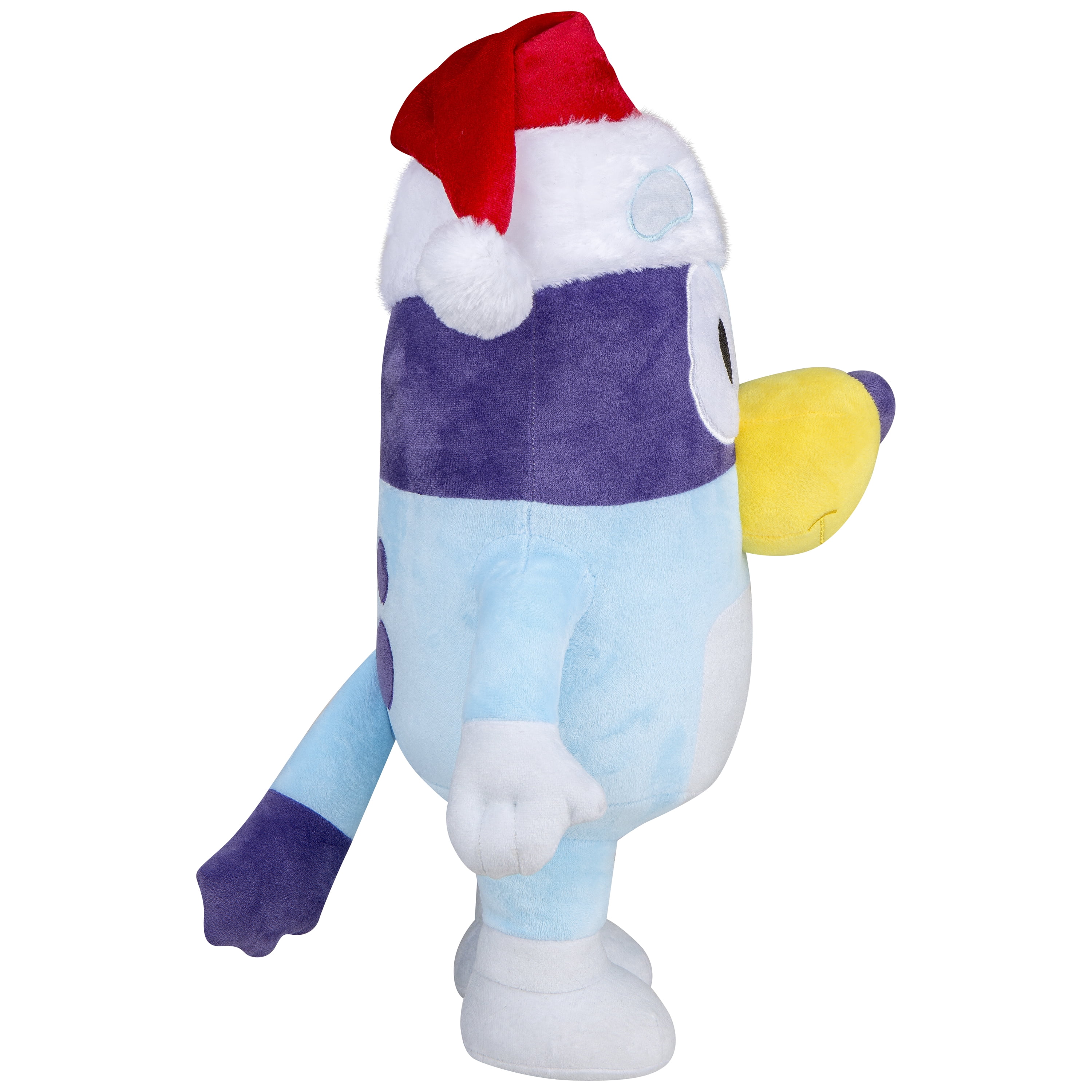 Christmas Holiday Plush Toys Stuffed Animal Bluey in Santa Hat Indoor & Covered Outdoor Décor, 18 in
