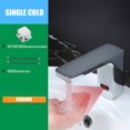 thumbnail image 1 of Grifo sin contacto con Sensor de movimiento infrarrojo para baño, grifo cromado plateado para lavabo, montaje en cubierta, grúa inteligente con batería de cobre, 1 of 5