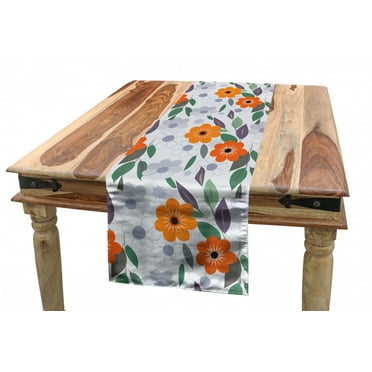 Floral Table Runner, Pastel Colored Spring Blossom Field Essence Nostalgic Feminine Mother Nature Petals, Dining Room Kitchen Rectangular Runner, 3 Sizes, by Ambesonne