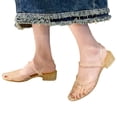 thumbnail image 2 of YOUYEDIAN Jelly Sandals for Women Summer Ballet Mesh Flats Shoes Dress Slip on Wide Closed Toe Mary Jane Mules Beach Walking Sandals (Gold), 2 of 5