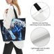 thumbnail image 3 of Balery Futuristic Blue Light White Tiger Bolsa Tote Estilo Estético con Cremalleras, Bolsa de Hombro, Bolsa de Compras Grande y Plegable, 3 of 8