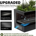 thumbnail image 3 of WORTH Metal Steel Planters 30" L.x11 W.x13 H. Rectangular Trough Planter Box, No Assembly Required, with 2 Mesh Vents, Unique Shape & Functional Design, Indoor Outdoor Home Garden - Black, 3 of 8