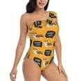 thumbnail image 3 of Easygdp Corgi Women's One Shoulder Ruffle Monokini Bathing Suits with Removable Chest Pad, Quick Drying - X-Large, 3 of 8