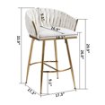 thumbnail image 4 of ChenyueFurn 26" Velvet Kitchen Island Stools with Gold Chrome Base,Beige, 4 of 9