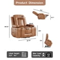 thumbnail image 3 of IDEALHOUSE Sofa Bed Vintage Two-Tone 360° Swivel Rocker Recliner Chair with Massage & Heat, Oversized PU Leather Manual Recliner with Pull Handle, High-Density Foam, for Living Room and Bedroom, 3 of 6