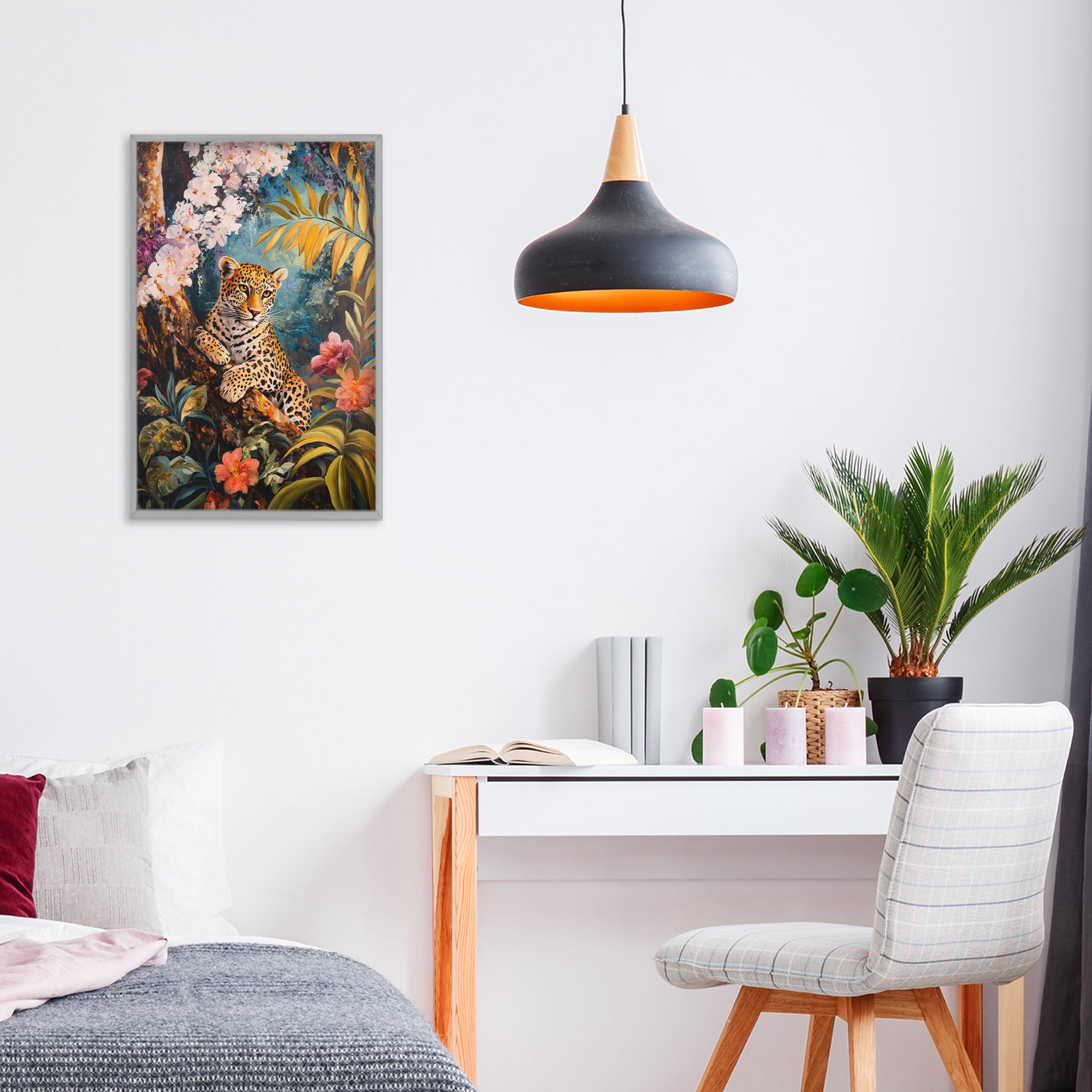 Stupell Industries On The Wild Side Botanicals Gray Framed Giclee Art, design by Petal Prints Design