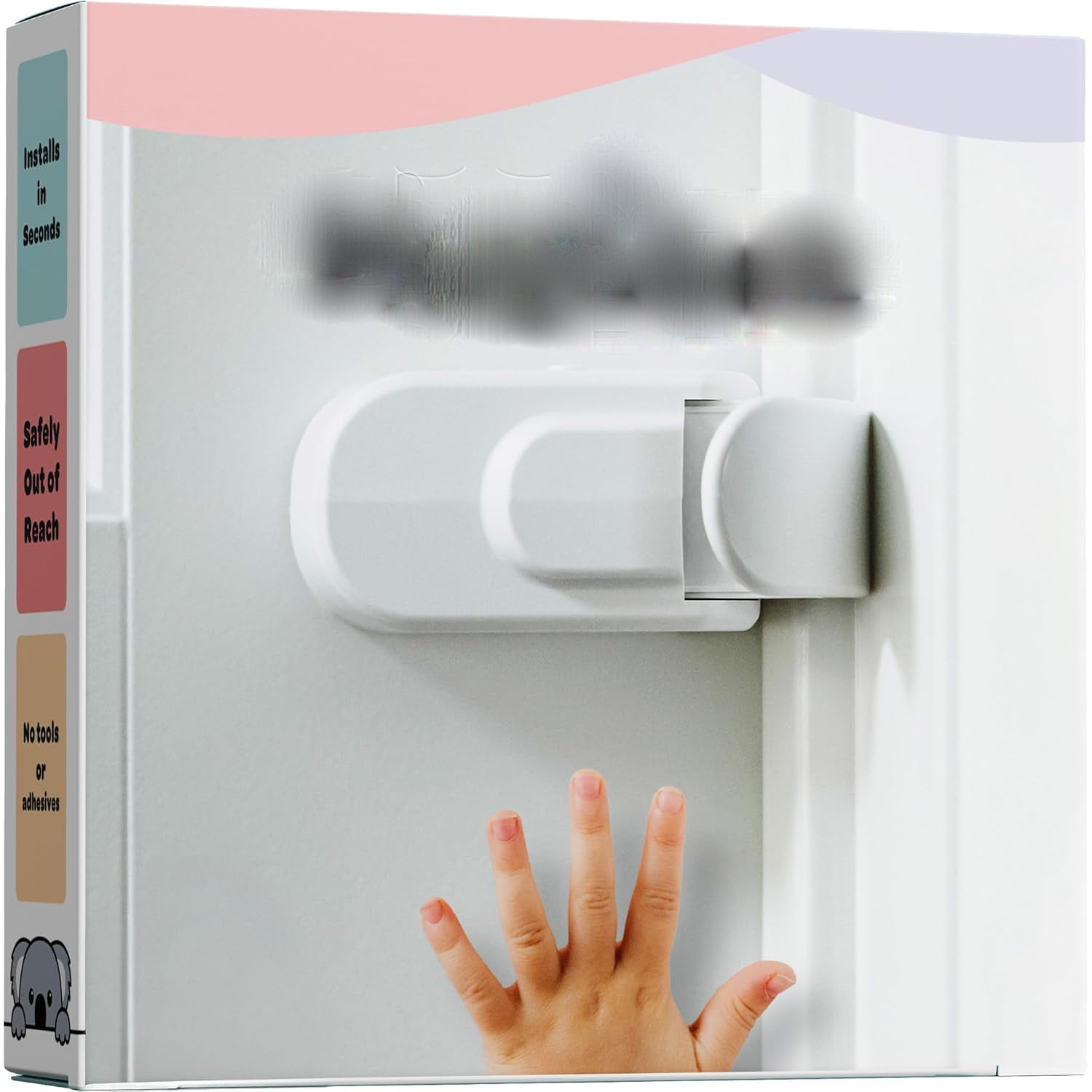 ZHZFKQ the Snap-On Door Lock Kids Can ’T Reach Or Defeat-No Tools Or Adhesives Required-Works with Door Knob,Lever Or Handle-Childproof Safety Locks Are Toddler,Baby and Child Proof (1 Pack)
