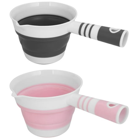 

2 Foldable Water Ladle Collapsible Water Scoop Dipper Folding Bath Spoon Ladle Space Saving for Kitchen Bathroom