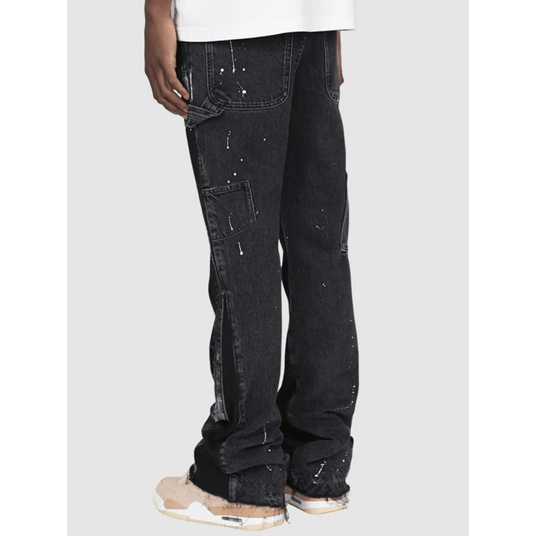 Mens Y2k Jeans Bootcut Baggy Jeans Relaxed Fit Flared Denim