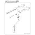 thumbnail image 6 of Kingston Brass KS2117BEX Essex Double-Handle 2-Hole Wall Mount Bathroom Faucet in Brushed Brass, 6 of 8