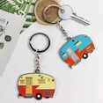 thumbnail image 2 of Happy RV Camper Llavero RV Llavero Parejas Llavero Set Camping Regalos para Hombres Mujeres Adolescente Camper Amante Viajes Remolques Vacaciones Parejas Joyería Regalo Camping Accesorios 2 Pack Rojo Verde, 2 of 4