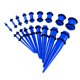 thumbnail image 4 of Kit de 18 dilatadores de orejas acrílicos, dilatadores cónicos y túneles, expansores de oreja Azul, 4 of 5
