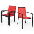 thumbnail image 7 of 5-Peices Outdoor Patio Dining Set Stacking Chairs and Square Table Furniture Set for 4 Person, 7 of 7