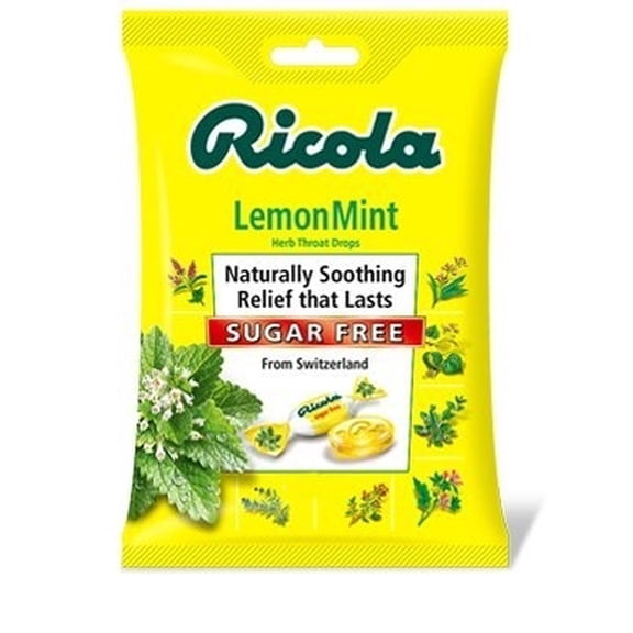 Ricola® Sugar Free Lemon Mint Throat Drops | Refreshing Throat Relief & Oral Anesthetic, 105 Count Club